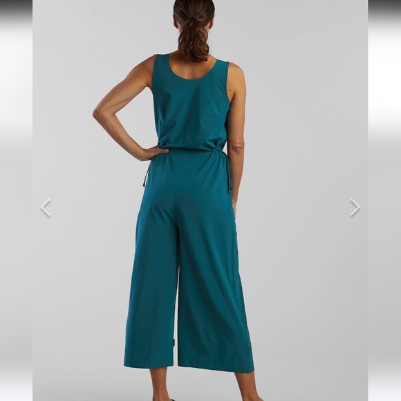 Title Nine Round Trip Sleeveless Women's Teal Blue Jumpsuit Size Small - Picture 2 of 15